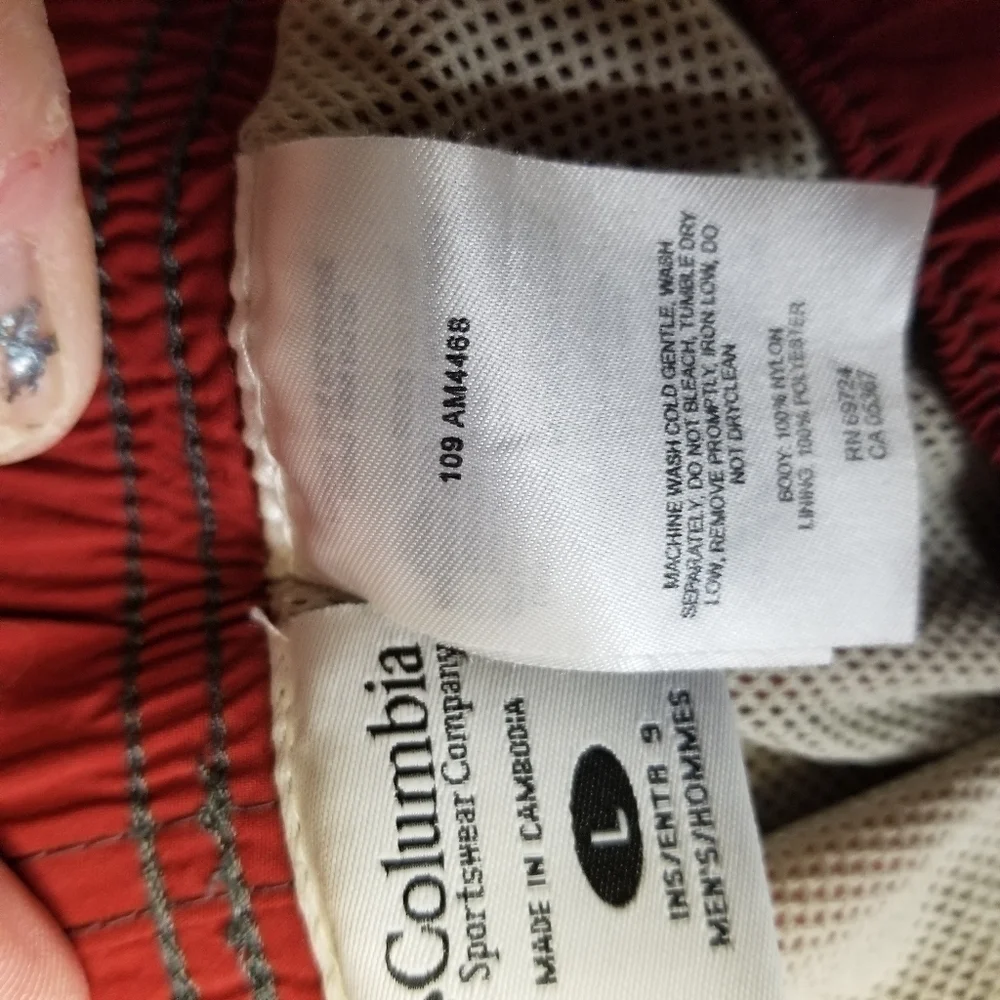 Columbia brick red swim shorts trunks